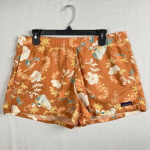 Patagonia Barely Baggies Shorts Womens Large Orange NetPlus Hawaiian Hiking